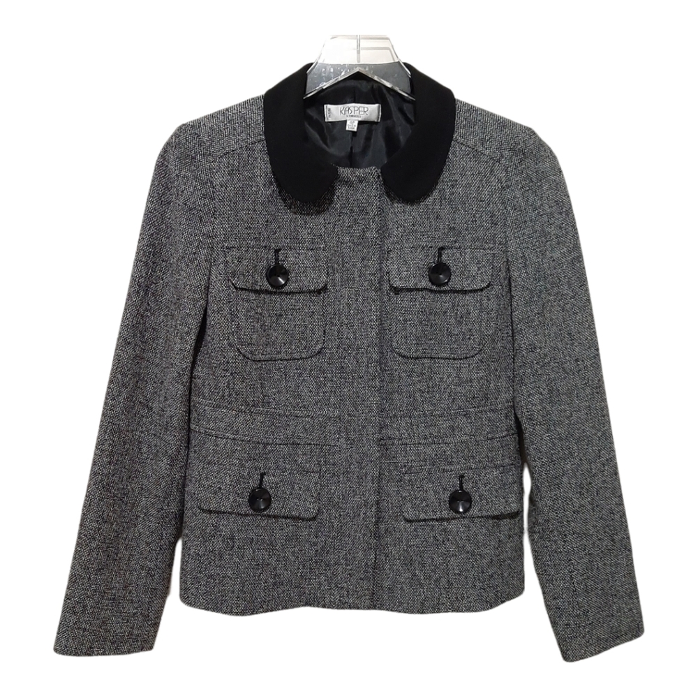 KASPER Black Long Sleeve Blazer Size 4P